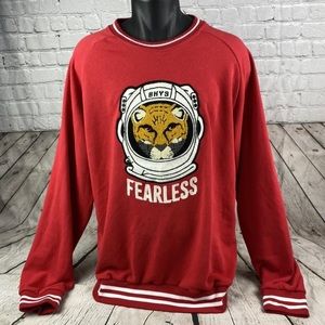 BKYS Men’s Red Lion Fearless Pullover Crew Neck Sweatshirt Size 2XL EUC